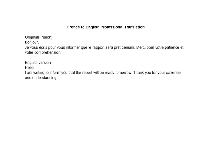 do accurate french to english typing and document conversion